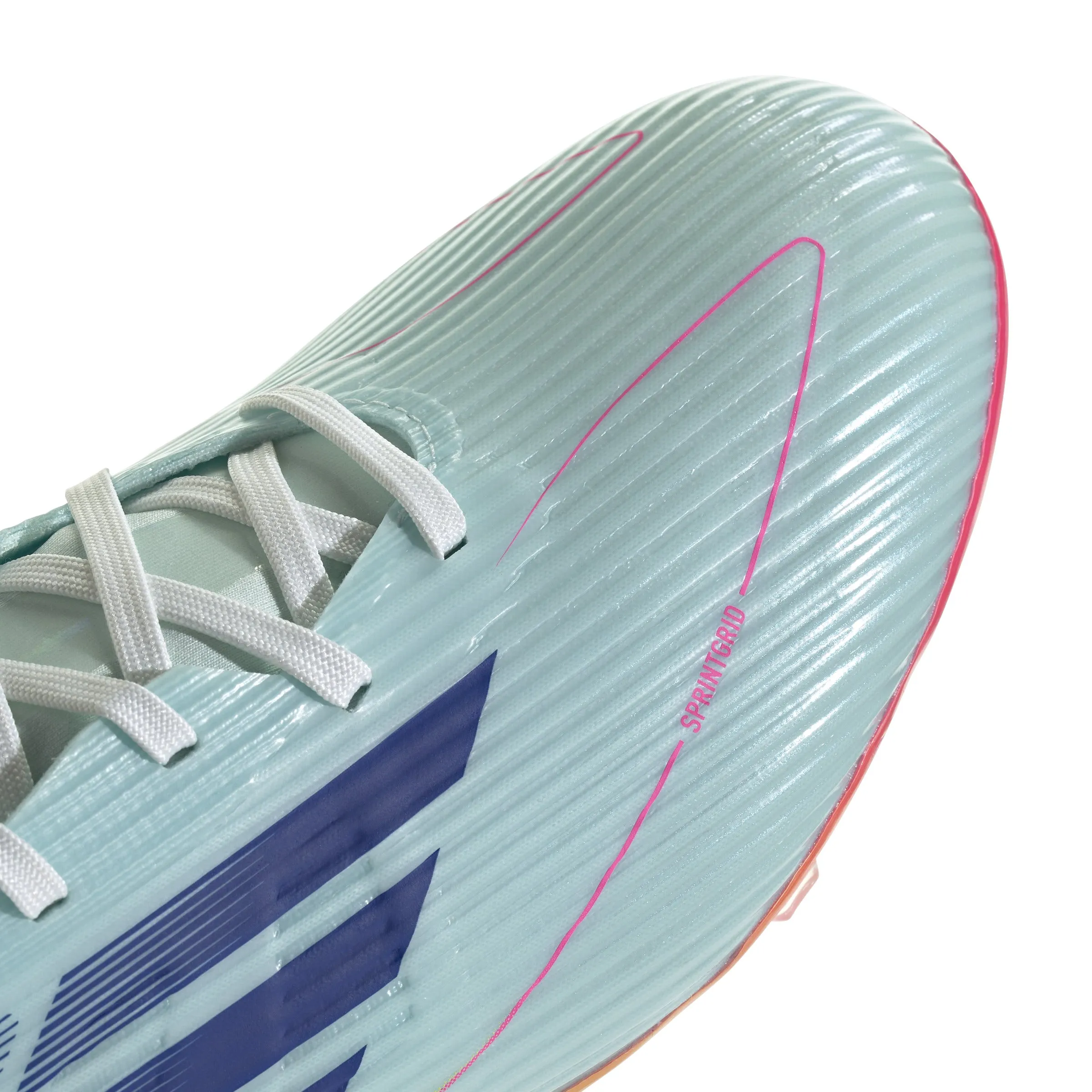 Chaussures de football adidas F50 League pour terrain sec - Blanc/Bleu/Tesoye