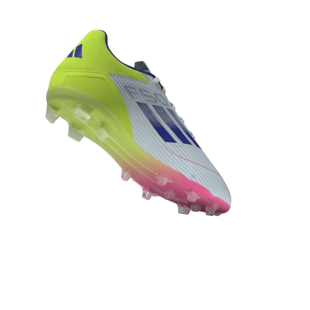 Chaussures de football adidas F50 League pour terrain sec - Blanc/Bleu/Tesoye