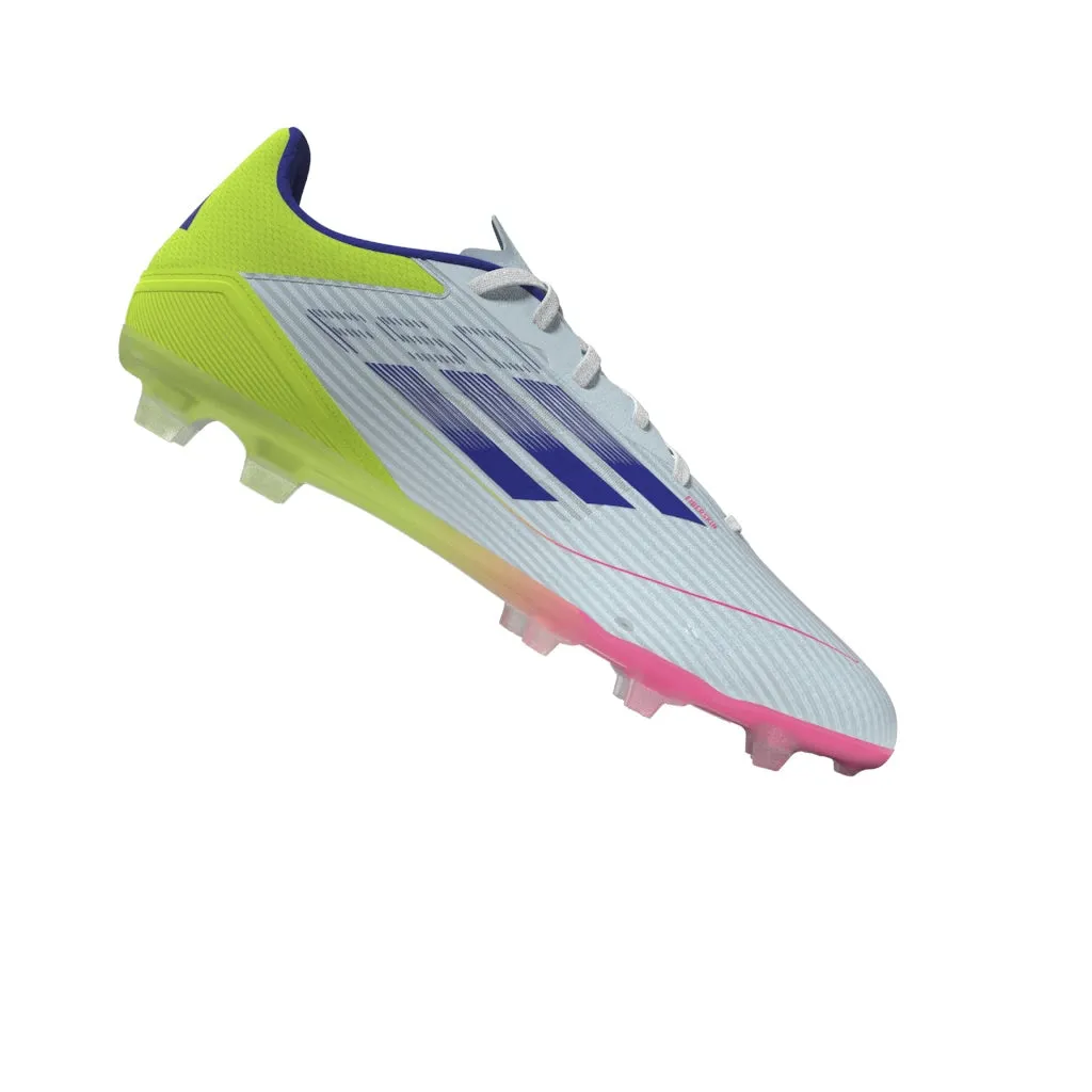 Chaussures de football adidas F50 League pour terrain sec - Blanc/Bleu/Tesoye