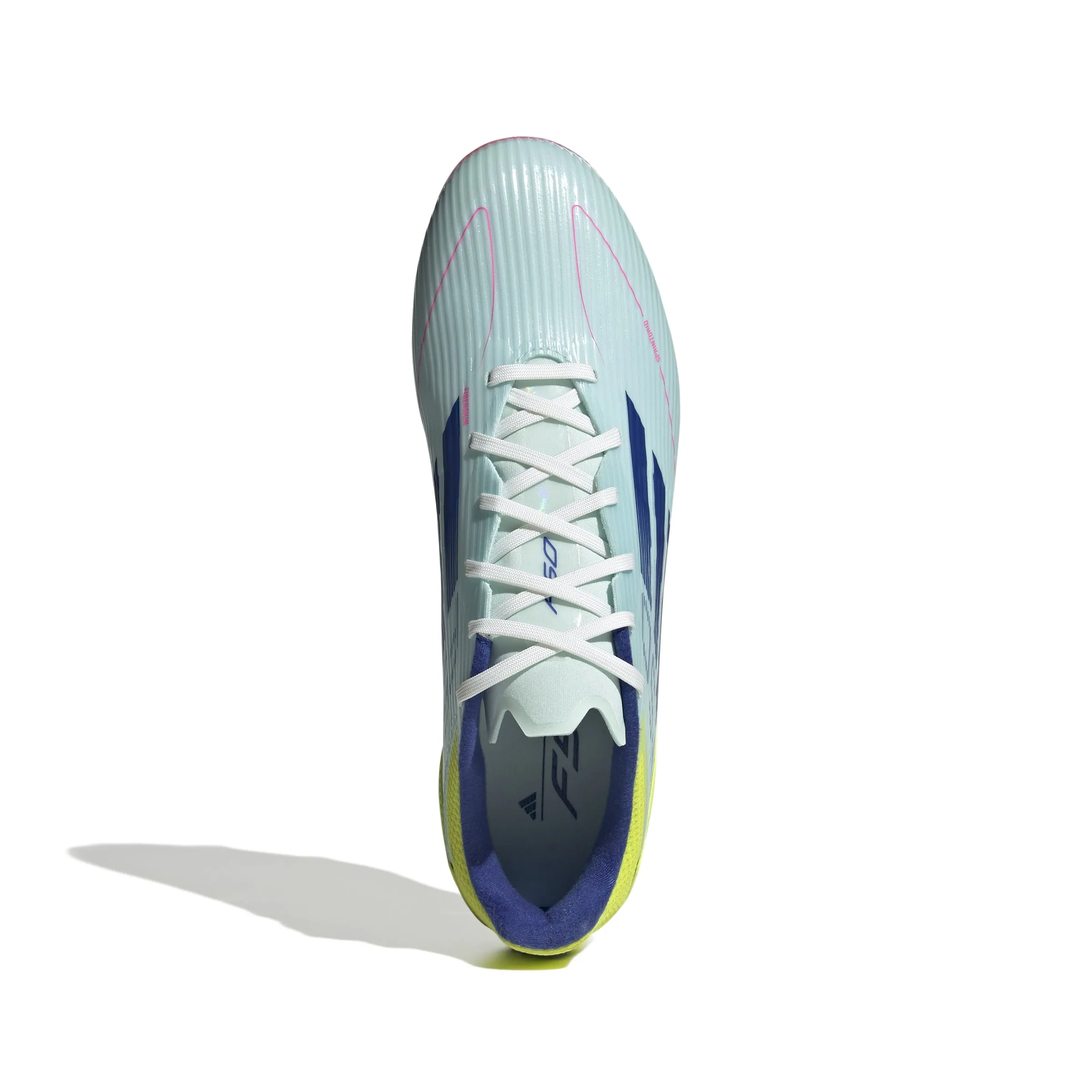 Chaussures de football adidas F50 League pour terrain sec - Blanc/Bleu/Tesoye
