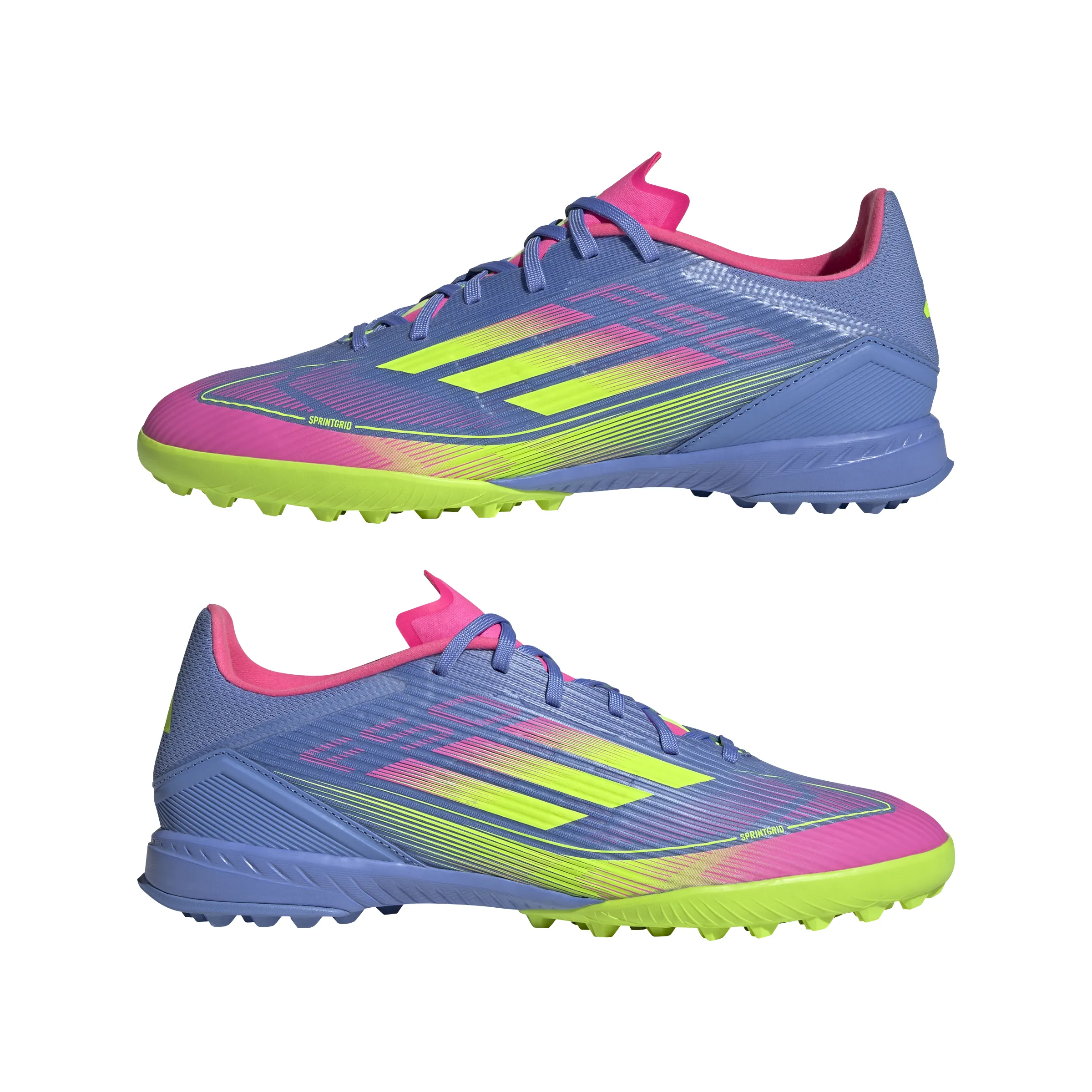 Chaussures de football Adidas F50 League TF pour terrain synthétique - Blufus/Luclem/LucPink