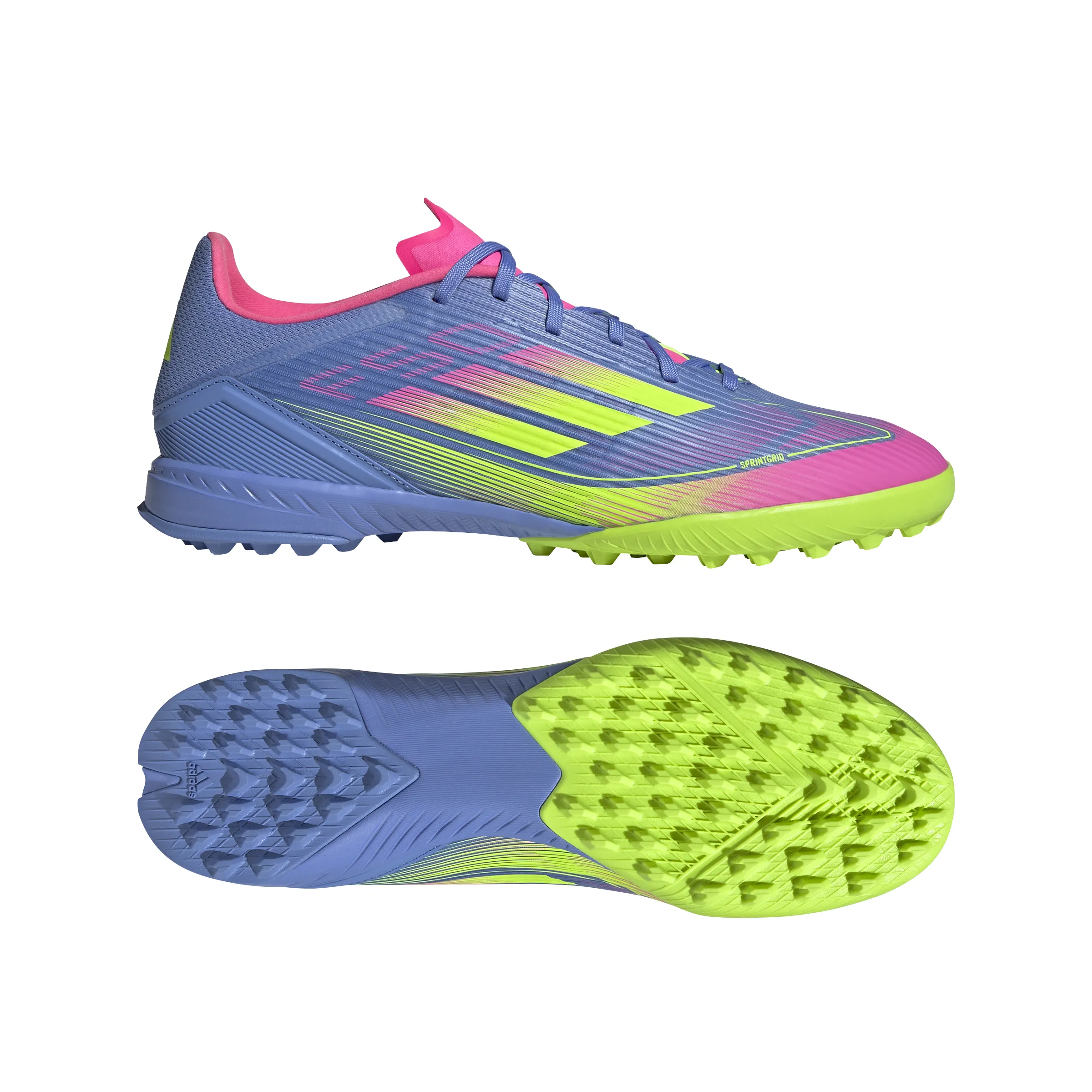 Chaussures de football Adidas F50 League TF pour terrain synthétique - Blufus/Luclem/LucPink