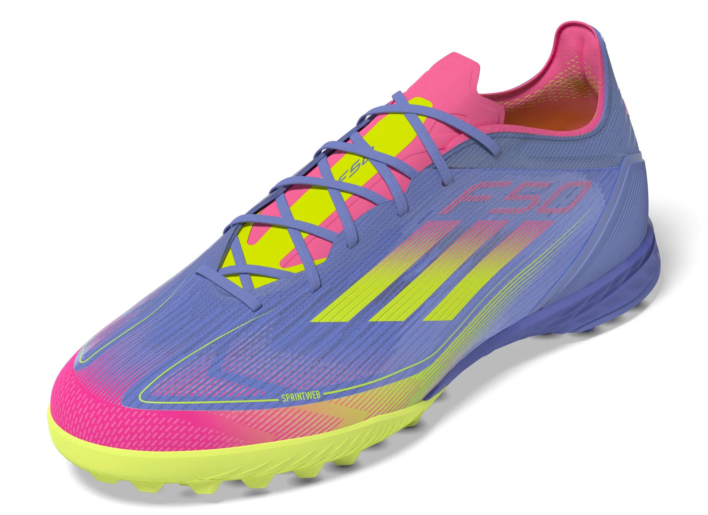 Chaussures de football adidas F50 Pro TF pour terrain synthétique - Blufus/ Luclem/ LucPink