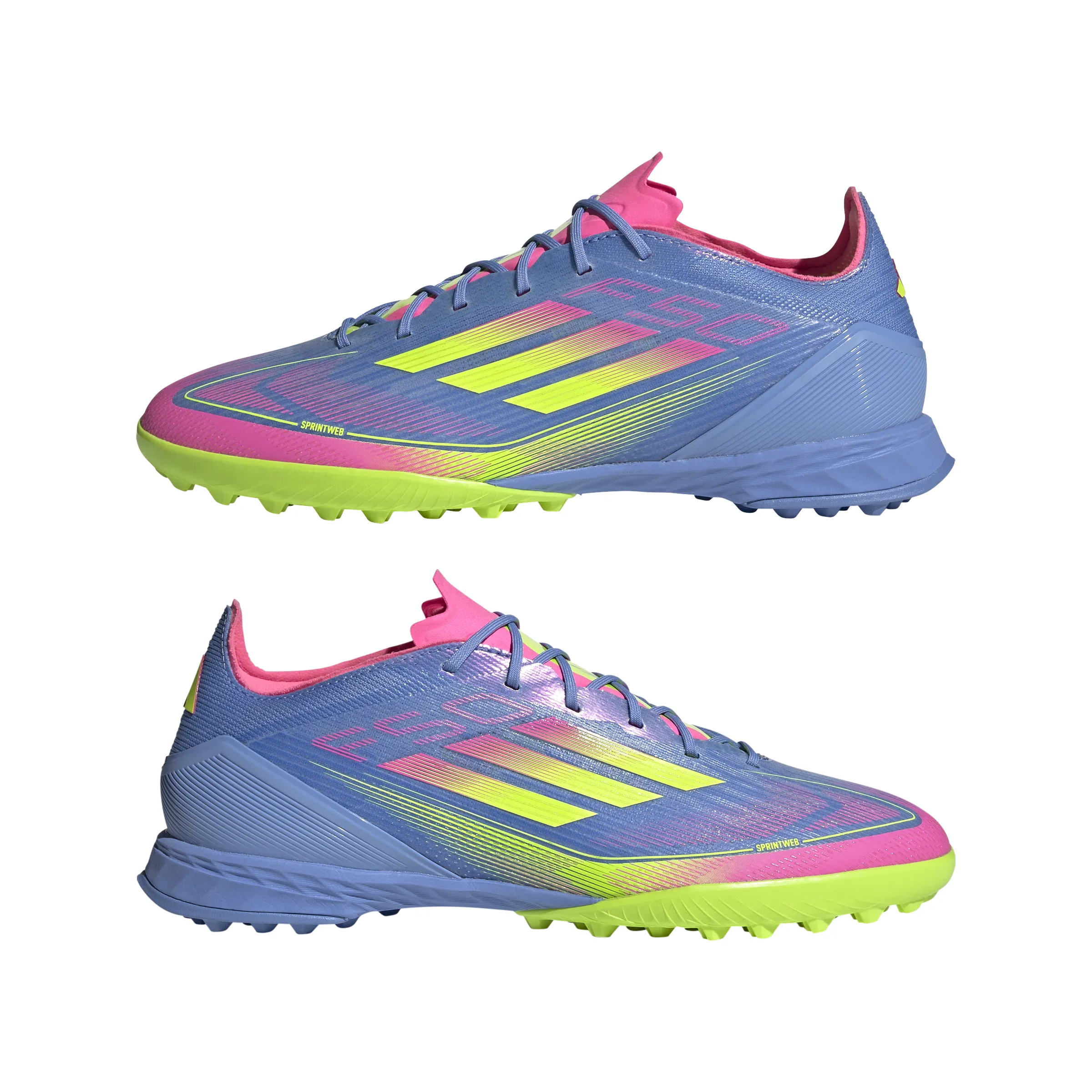 Chaussures de football adidas F50 Pro TF pour terrain synthétique - Blufus/ Luclem/ LucPink