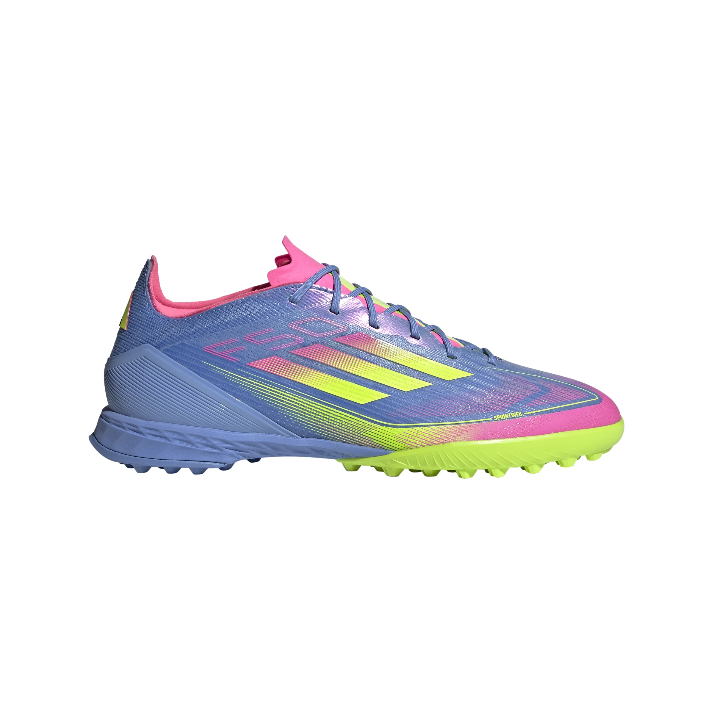 Chaussures de football adidas F50 Pro TF pour terrain synthétique - Blufus/ Luclem/ LucPink