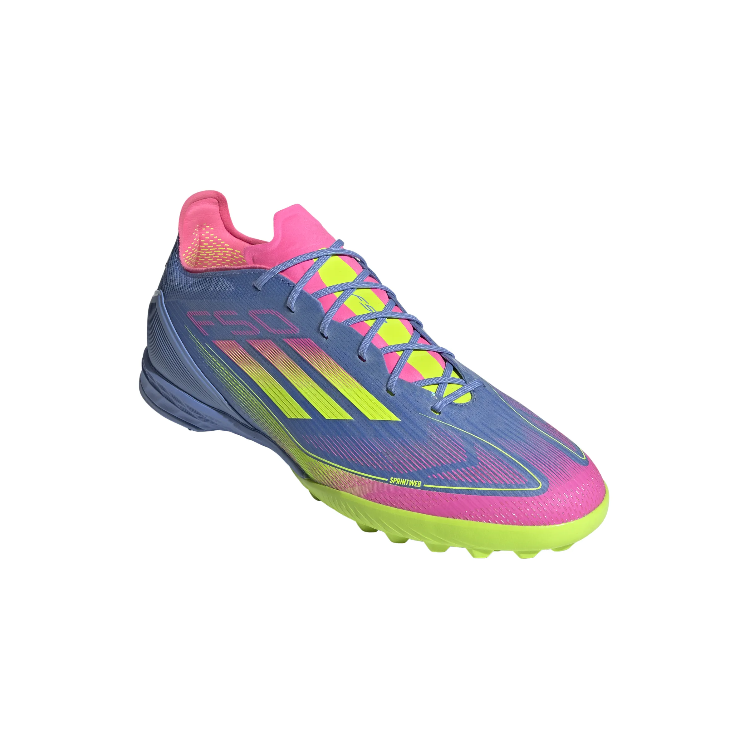 Chaussures de football adidas F50 Pro TF pour terrain synthétique - Blufus/ Luclem/ LucPink