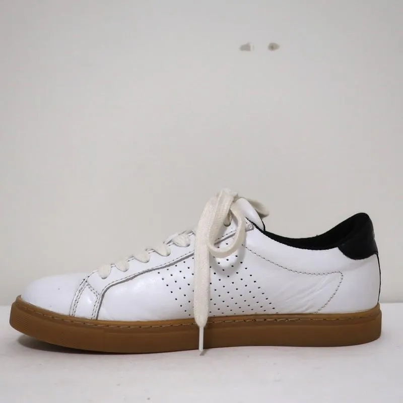 ba&sh Costa Baskets Basses Blanc & Noir Cuire Taille 37