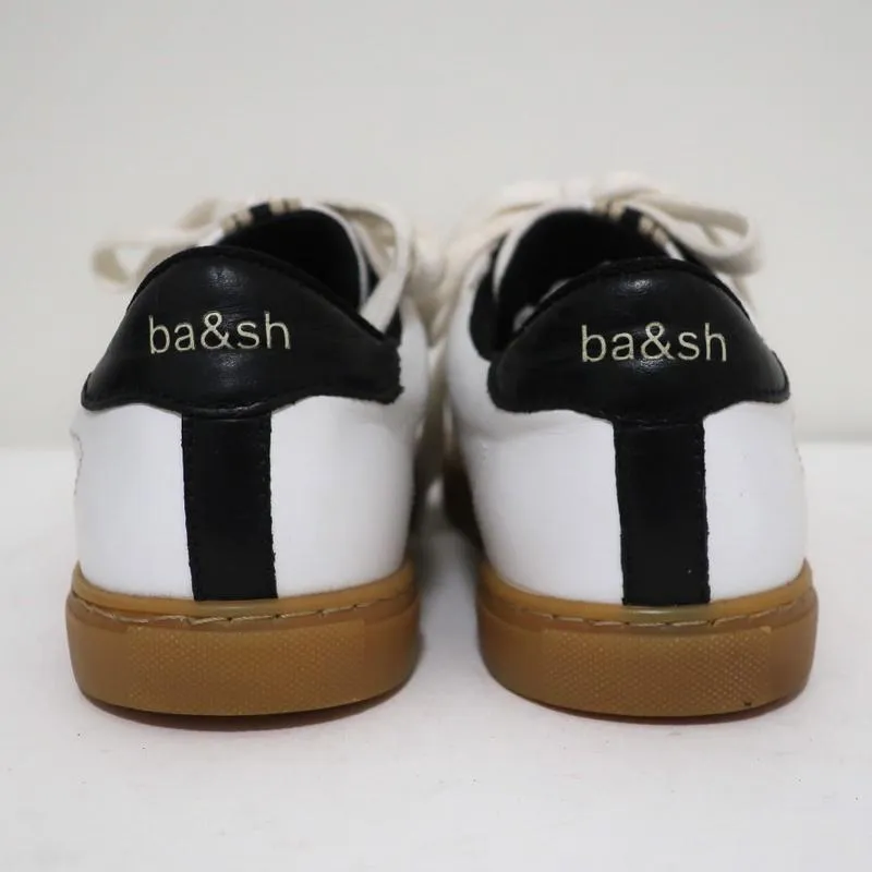 ba&sh Costa Baskets Basses Blanc & Noir Cuire Taille 37