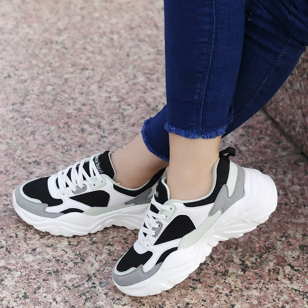Bacca Bucci SPARK Chaussures de sport à plateforme basse ColorBlock pour femmes | Sneakers StreetWear volumineuses