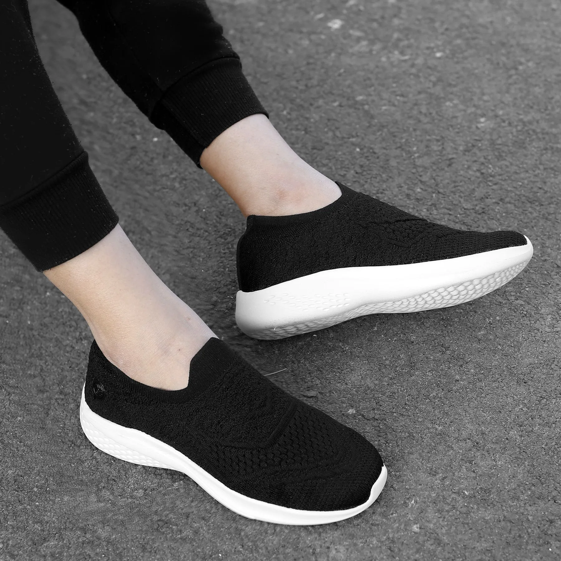 Bacca Bucci Femme WALKER Slip-On Marche Respirant Mesh Chaussures de Sport Sneakers