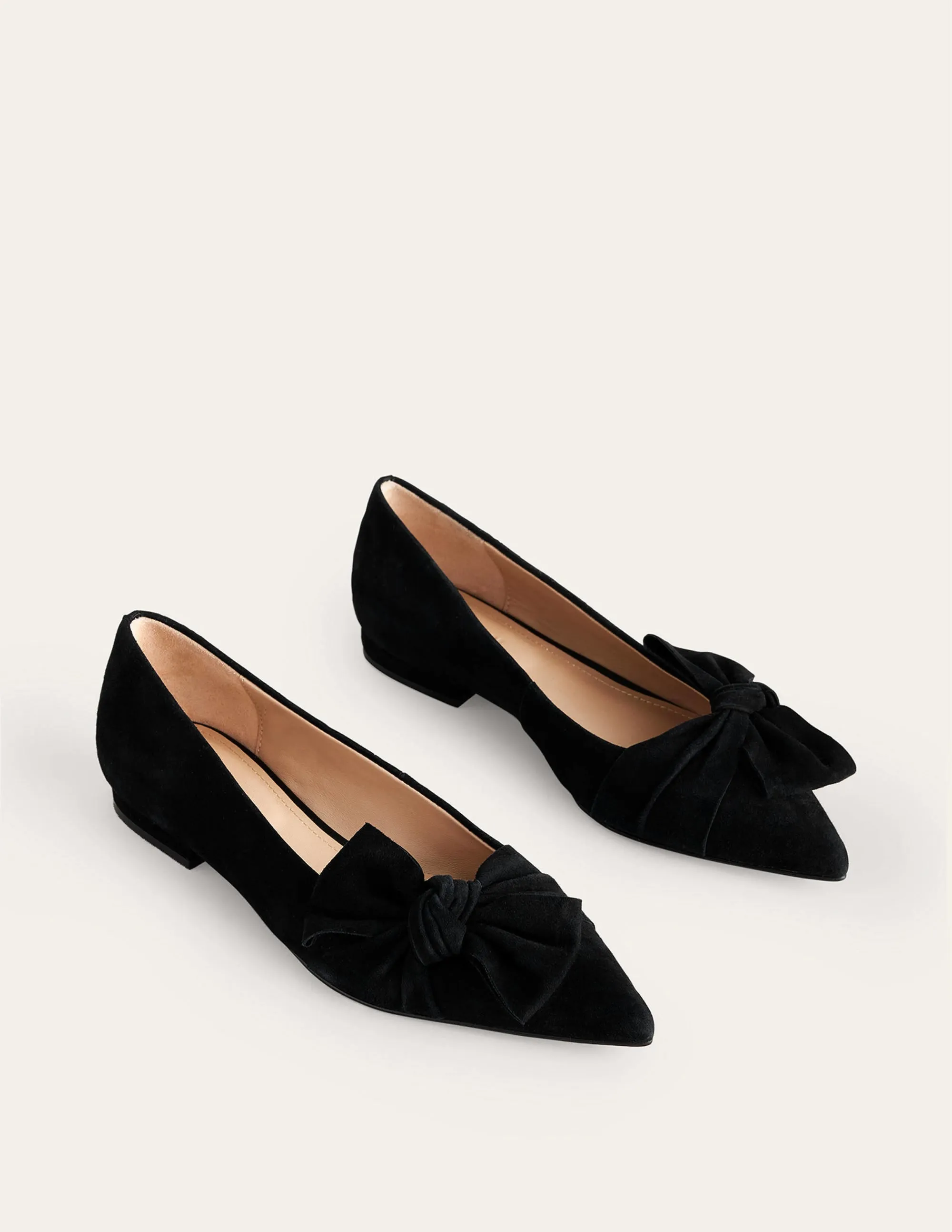 Ballerines à Nœud - Suède Noir