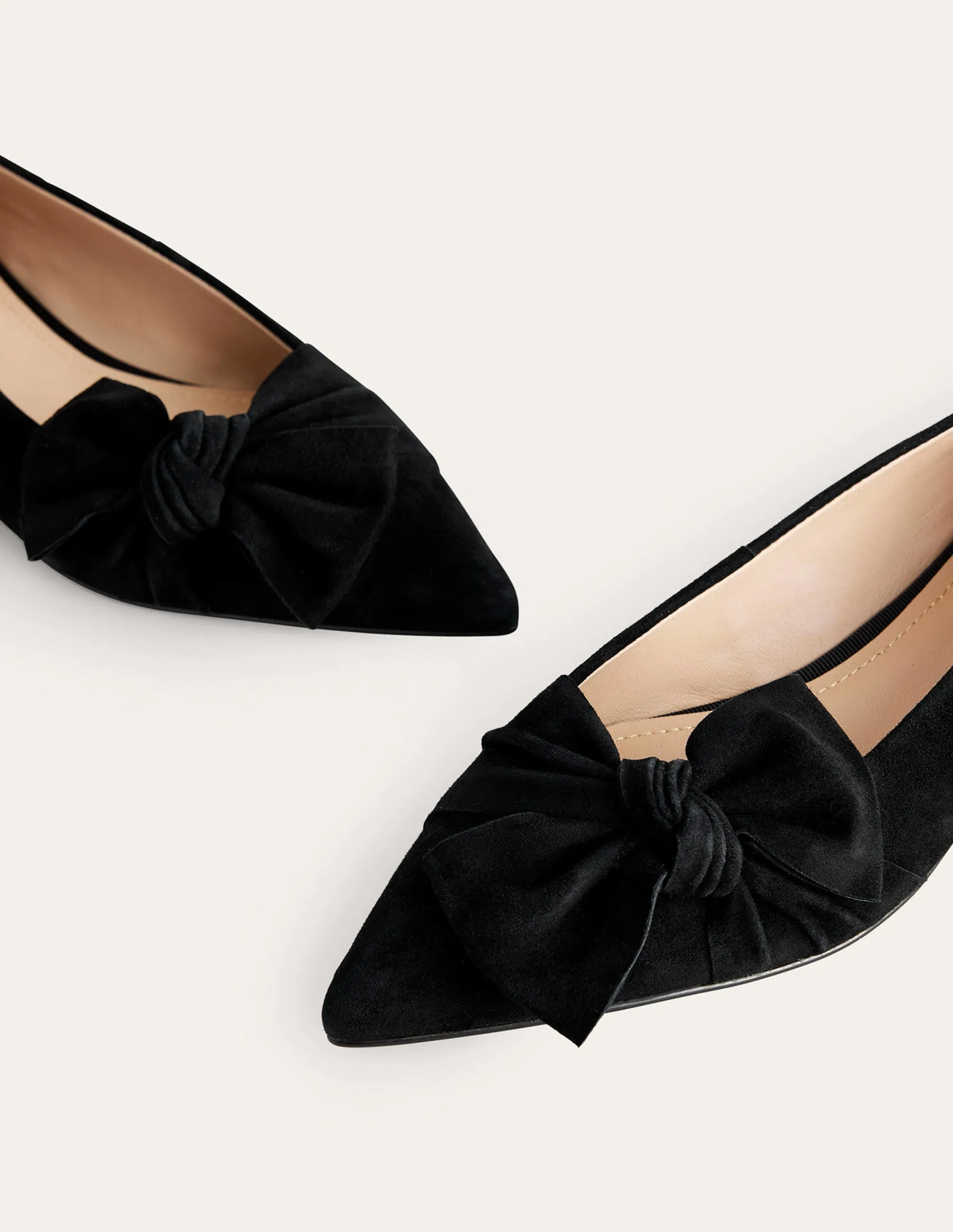 Ballerines à Nœud - Suède Noir