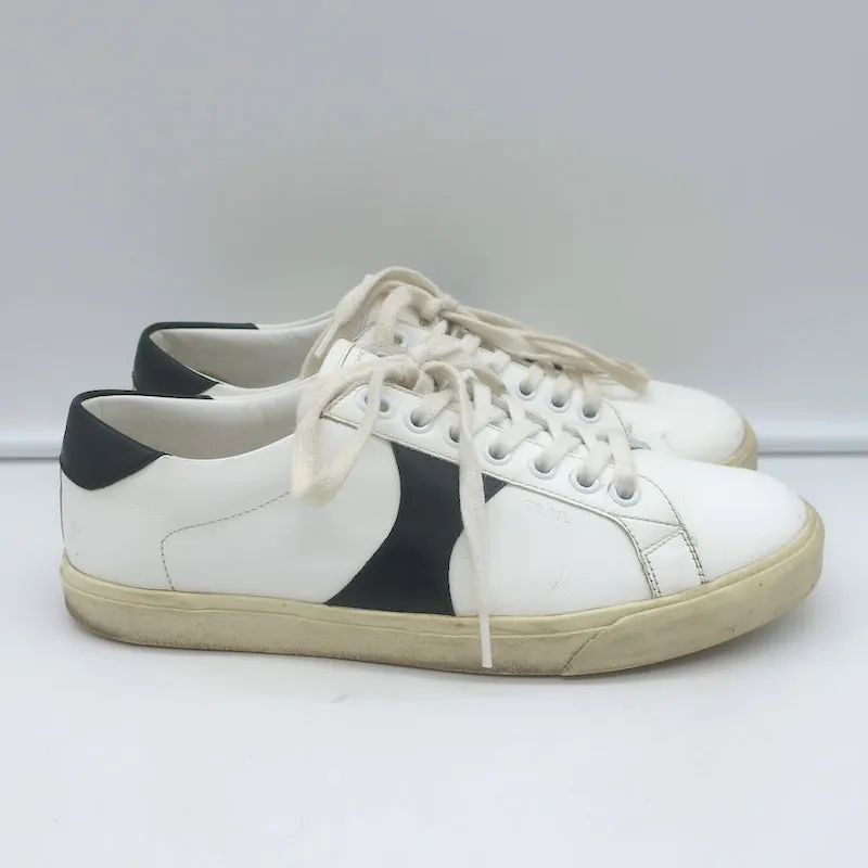 Celine Triomphe TR01L Sneakers Basses en Cuir Blanc et Noir Taille 37