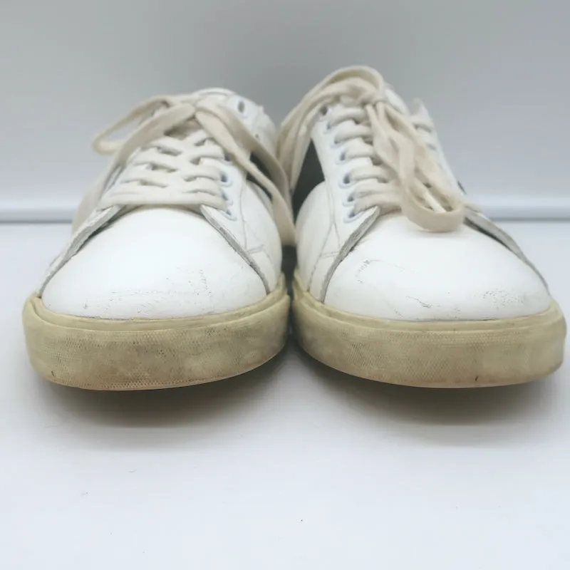 Celine Triomphe TR01L Sneakers Basses en Cuir Blanc et Noir Taille 37
