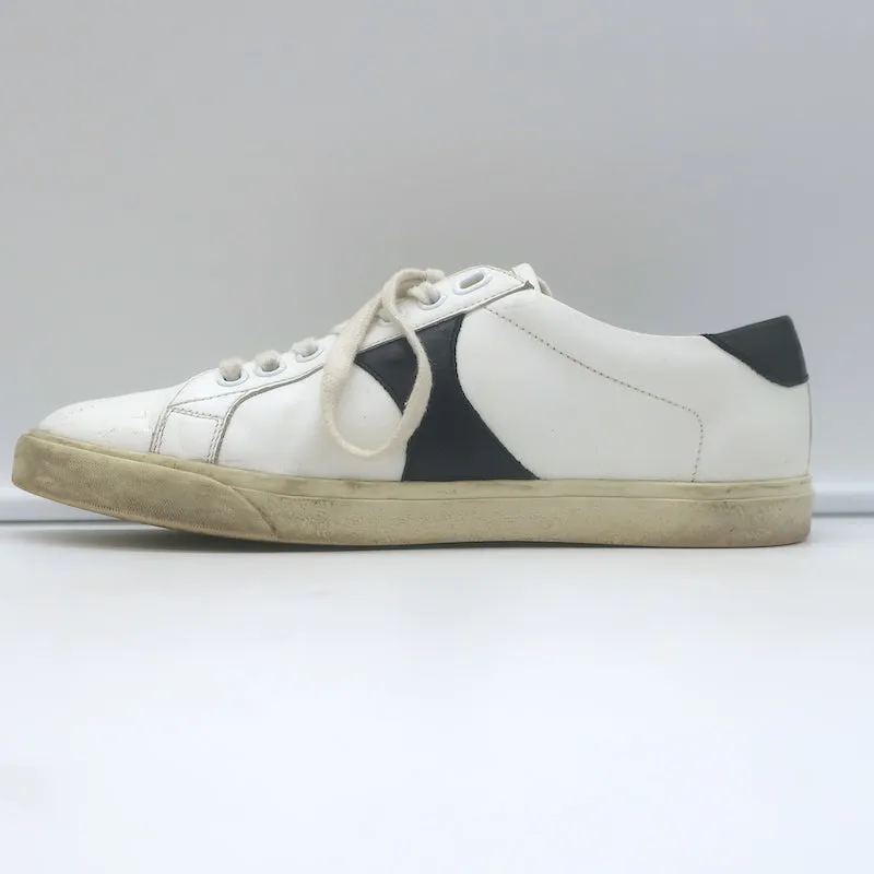 Celine Triomphe TR01L Sneakers Basses en Cuir Blanc et Noir Taille 37