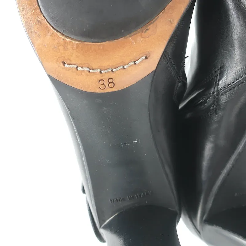 Bottes à boucle mi-mollet Costume National en cuir noir taille 38