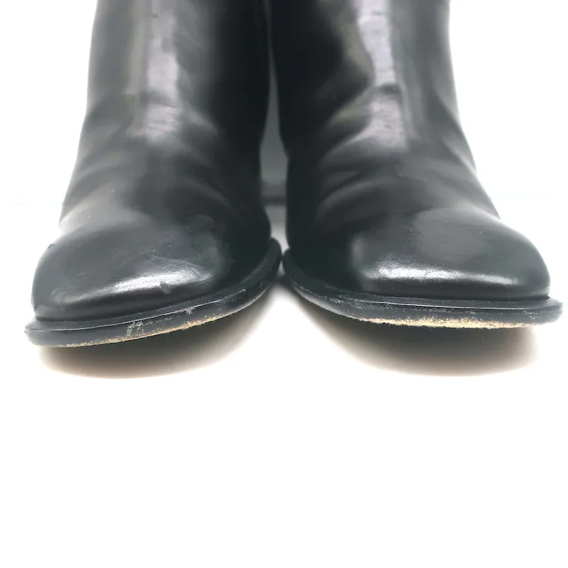 Bottes à boucle mi-mollet Costume National en cuir noir taille 38