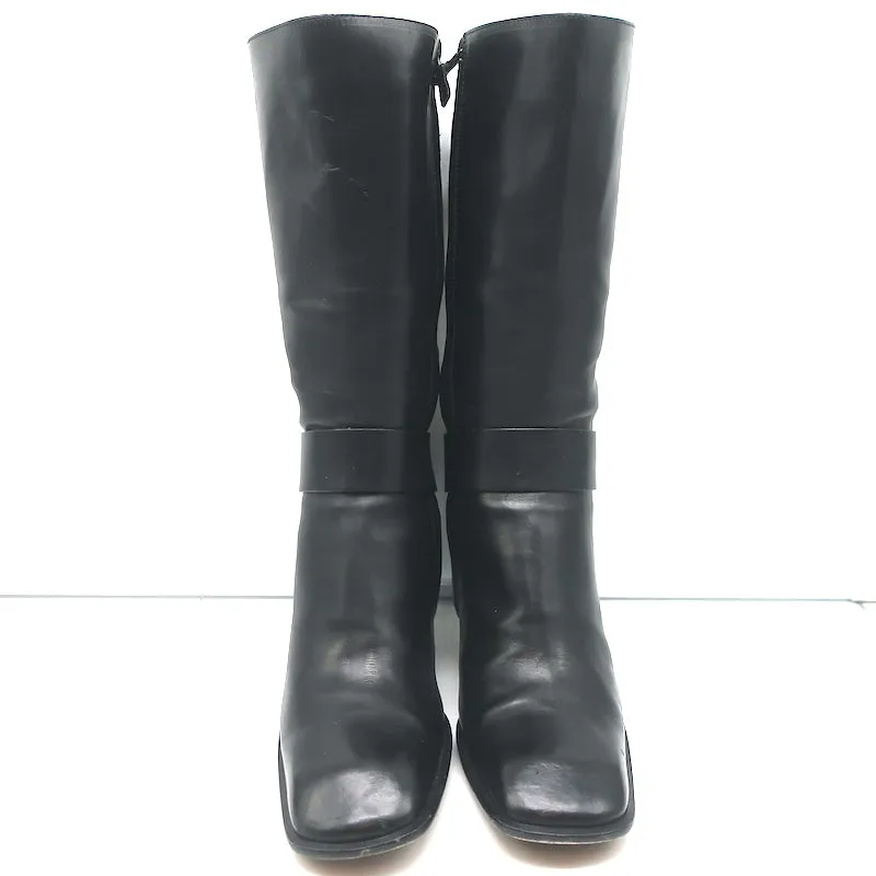 Bottes à boucle mi-mollet Costume National en cuir noir taille 38