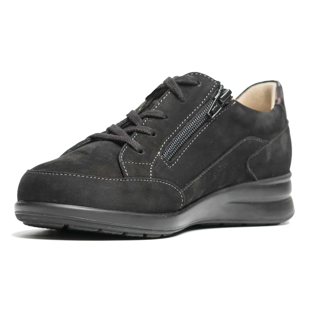 Finn Comfort Femme Prato Noir/Bordeaux Nubuck