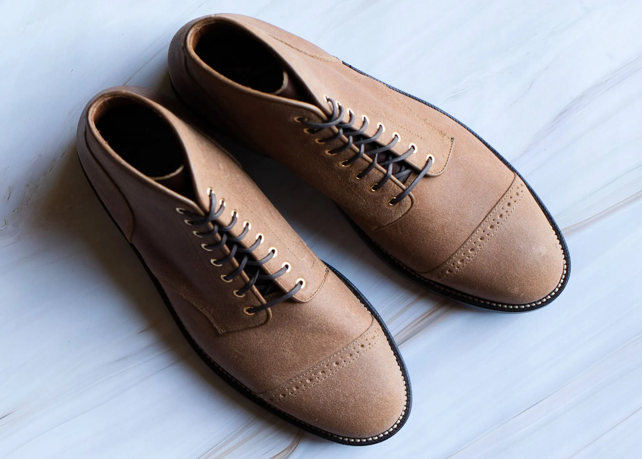 Botte Garrison en cuir Commander ciré naturel