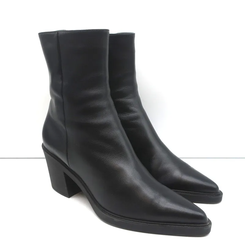 Bottes cheville Dylan Gianvito Rossi en cuir noir pointure 41.5 à bout pointu et talon haut