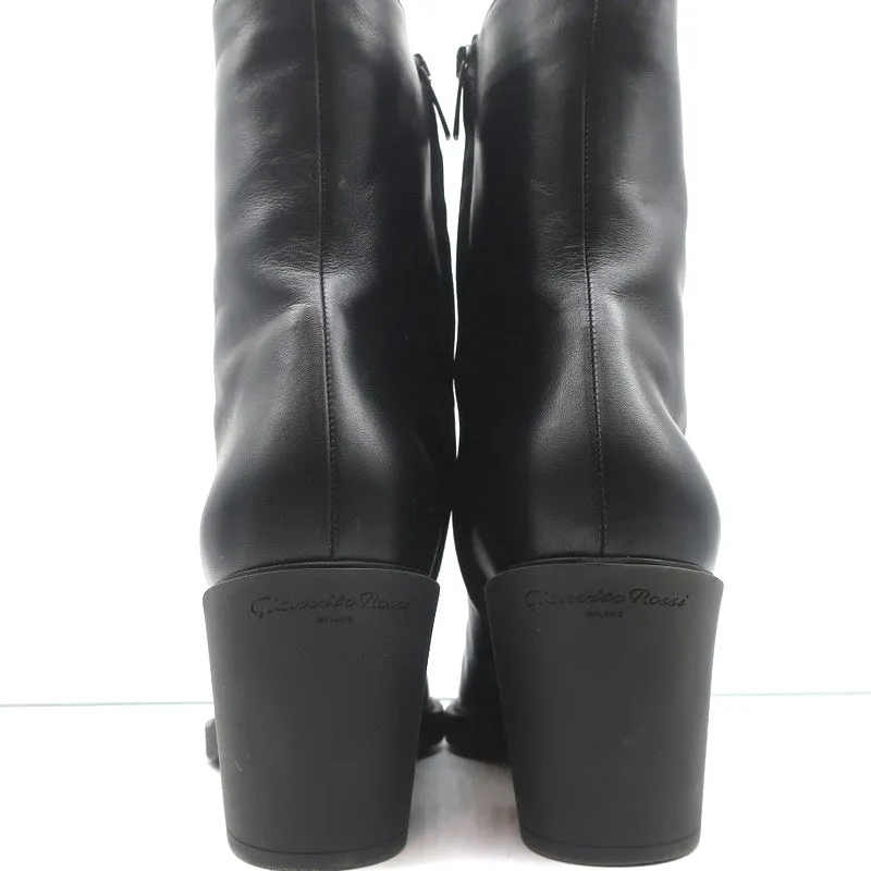 Bottes cheville Dylan Gianvito Rossi en cuir noir pointure 41.5 à bout pointu et talon haut