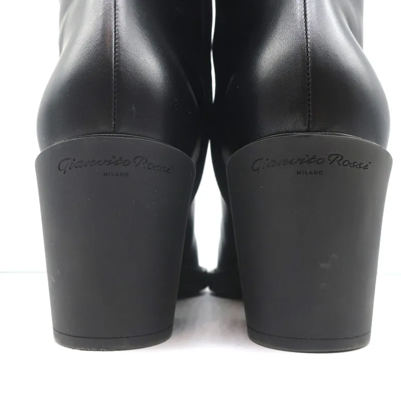 Bottes cheville Dylan Gianvito Rossi en cuir noir pointure 41.5 à bout pointu et talon haut