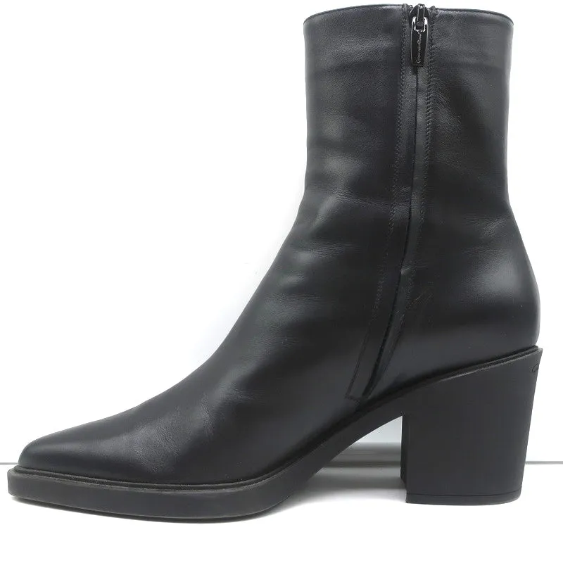 Bottes cheville Dylan Gianvito Rossi en cuir noir pointure 41.5 à bout pointu et talon haut