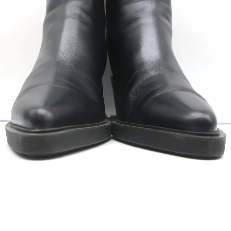 Bottes cheville Dylan Gianvito Rossi en cuir noir pointure 41.5 à bout pointu et talon haut