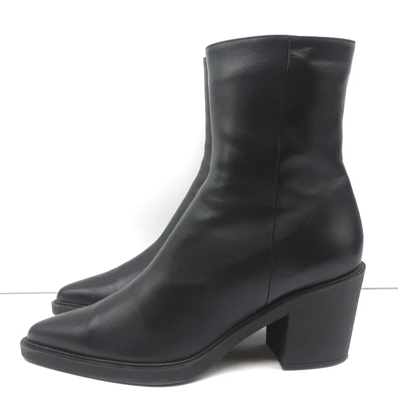 Bottes cheville Dylan Gianvito Rossi en cuir noir pointure 41.5 à bout pointu et talon haut