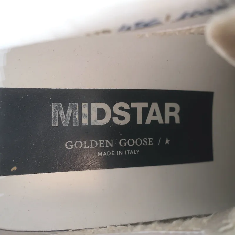 Golden Goose Heart of Gold Mid Star Sneakers en cuir blanc et rose taille 35