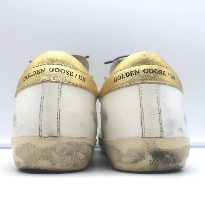 Golden Goose Superstar Léopard Pony Hair Star Sneakers Cuir Blanc Taille 38