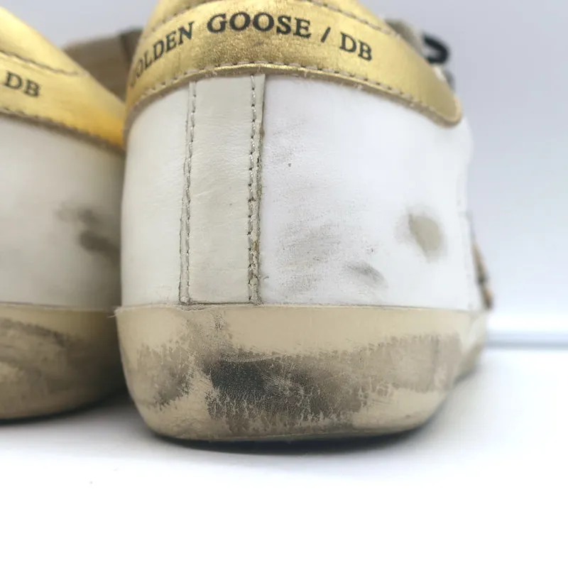 Golden Goose Superstar Léopard Pony Hair Star Sneakers Cuir Blanc Taille 38