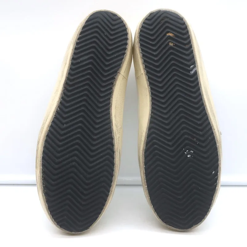 Golden Goose Superstar Léopard Pony Hair Star Sneakers Cuir Blanc Taille 38