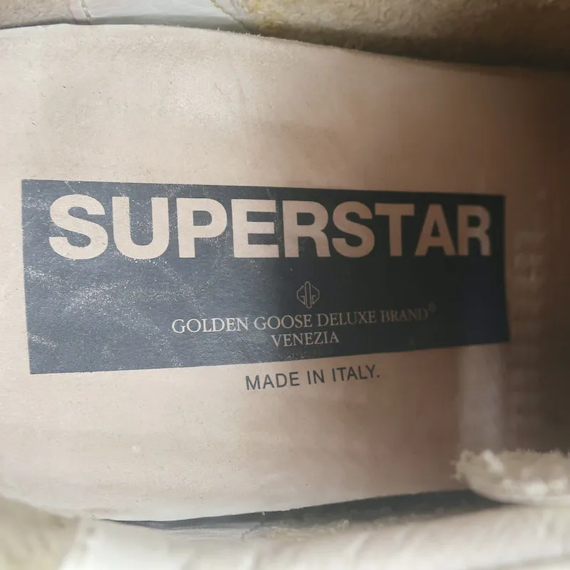 Golden Goose Superstar Léopard Pony Hair Star Sneakers Cuir Blanc Taille 38