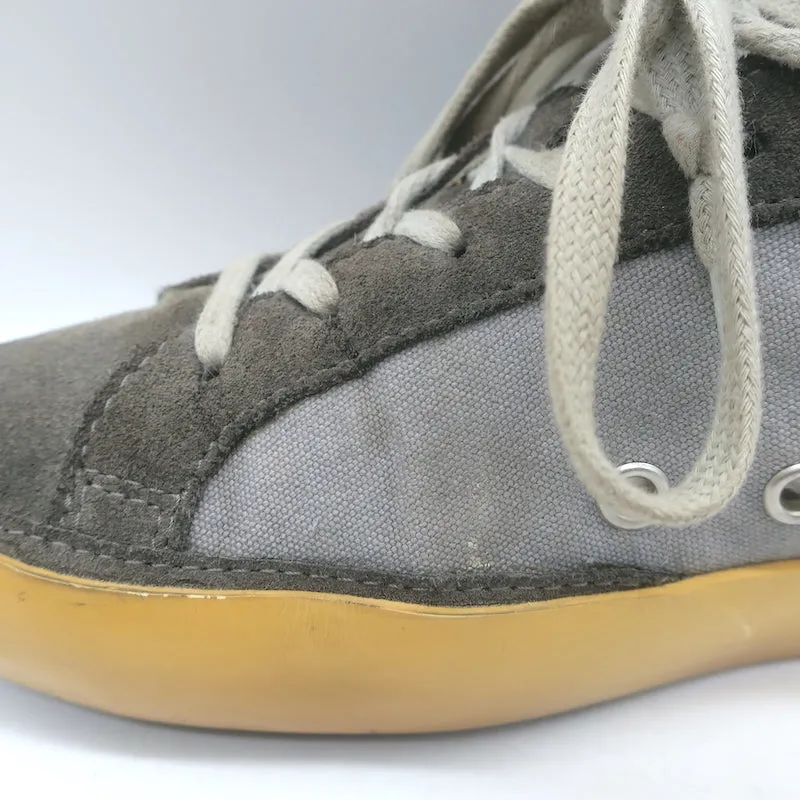 Golden Goose Superstar Baskets Basses en Toile Grise et Suède Taille 37