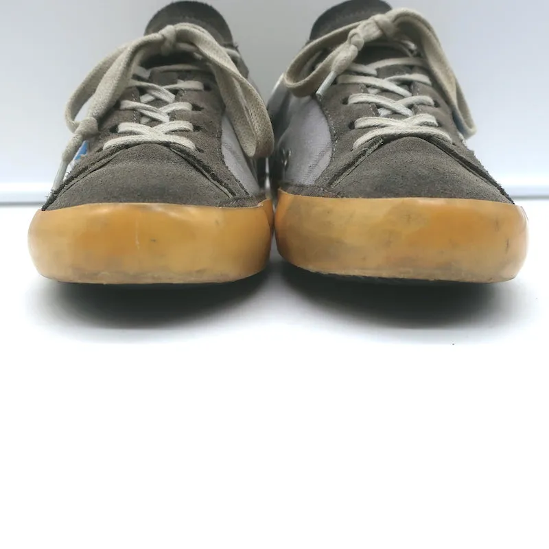 Golden Goose Superstar Baskets Basses en Toile Grise et Suède Taille 37