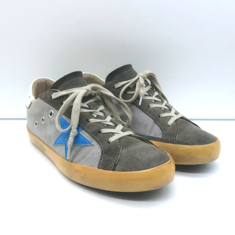 Golden Goose Superstar Baskets Basses en Toile Grise et Suède Taille 37