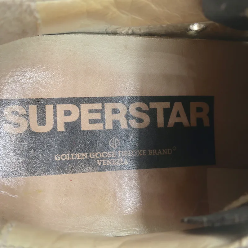 Golden Goose Superstar Baskets Basses en Toile Grise et Suède Taille 37