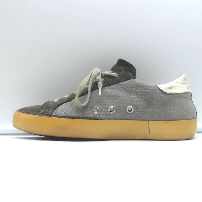 Golden Goose Superstar Baskets Basses en Toile Grise et Suède Taille 37