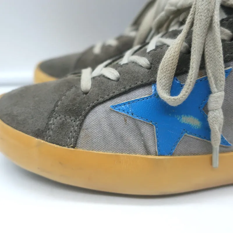 Golden Goose Superstar Baskets Basses en Toile Grise et Suède Taille 37