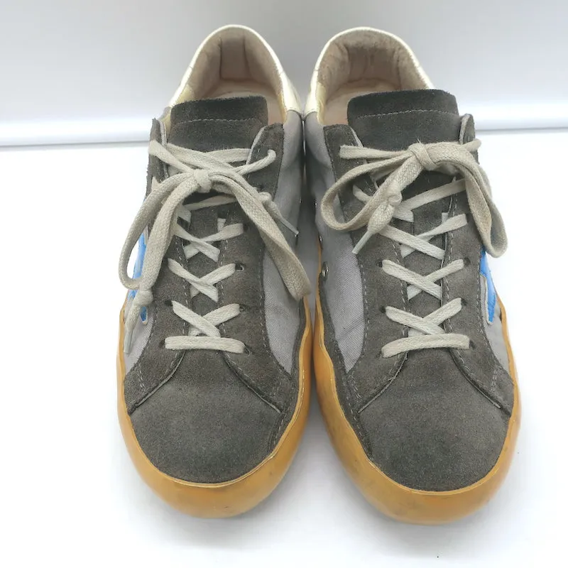 Golden Goose Superstar Baskets Basses en Toile Grise et Suède Taille 37