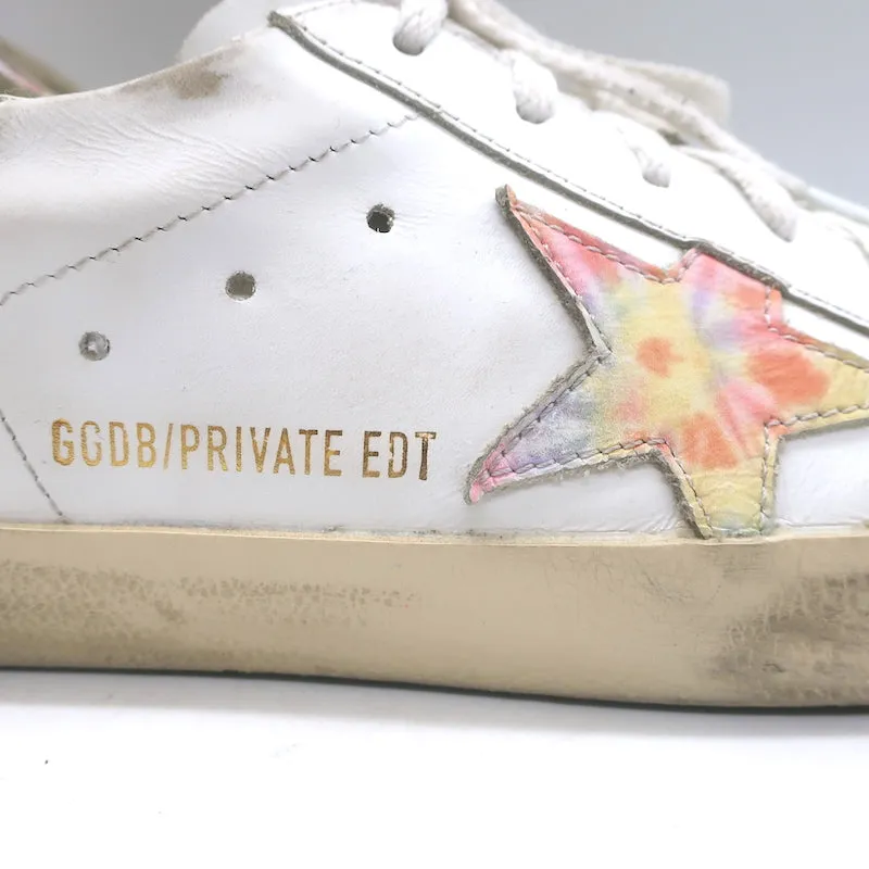 Golden Goose Superstar Tie Dye Sneakers Basses en Cuir Blanc Taille 37