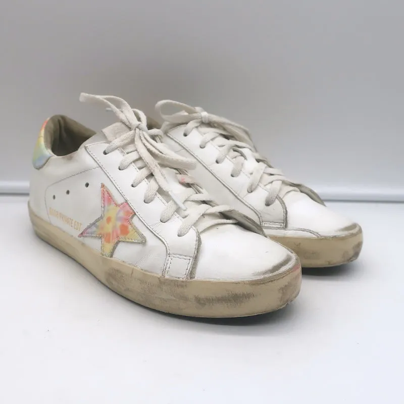 Golden Goose Superstar Tie Dye Sneakers Basses en Cuir Blanc Taille 37