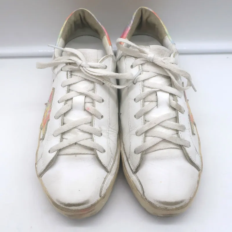 Golden Goose Superstar Tie Dye Sneakers Basses en Cuir Blanc Taille 37