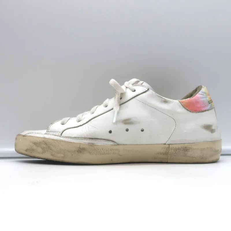 Golden Goose Superstar Tie Dye Sneakers Basses en Cuir Blanc Taille 37