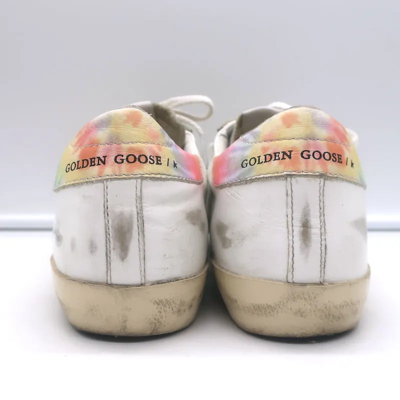 Golden Goose Superstar Tie Dye Sneakers Basses en Cuir Blanc Taille 37