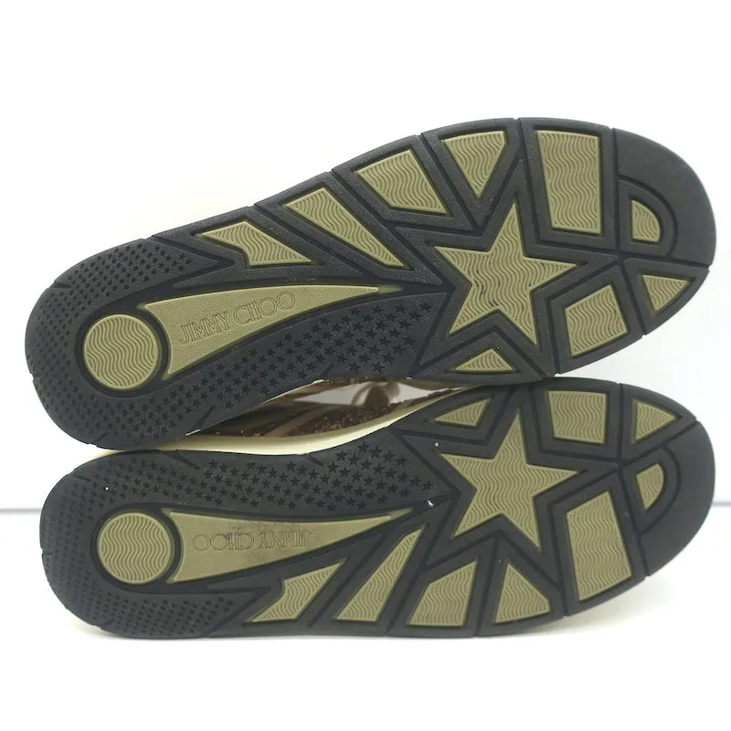 Jimmy Choo Hawaii Chaussures Basses à Paillettes Fluorescentes Rose/Blanc Taille 38