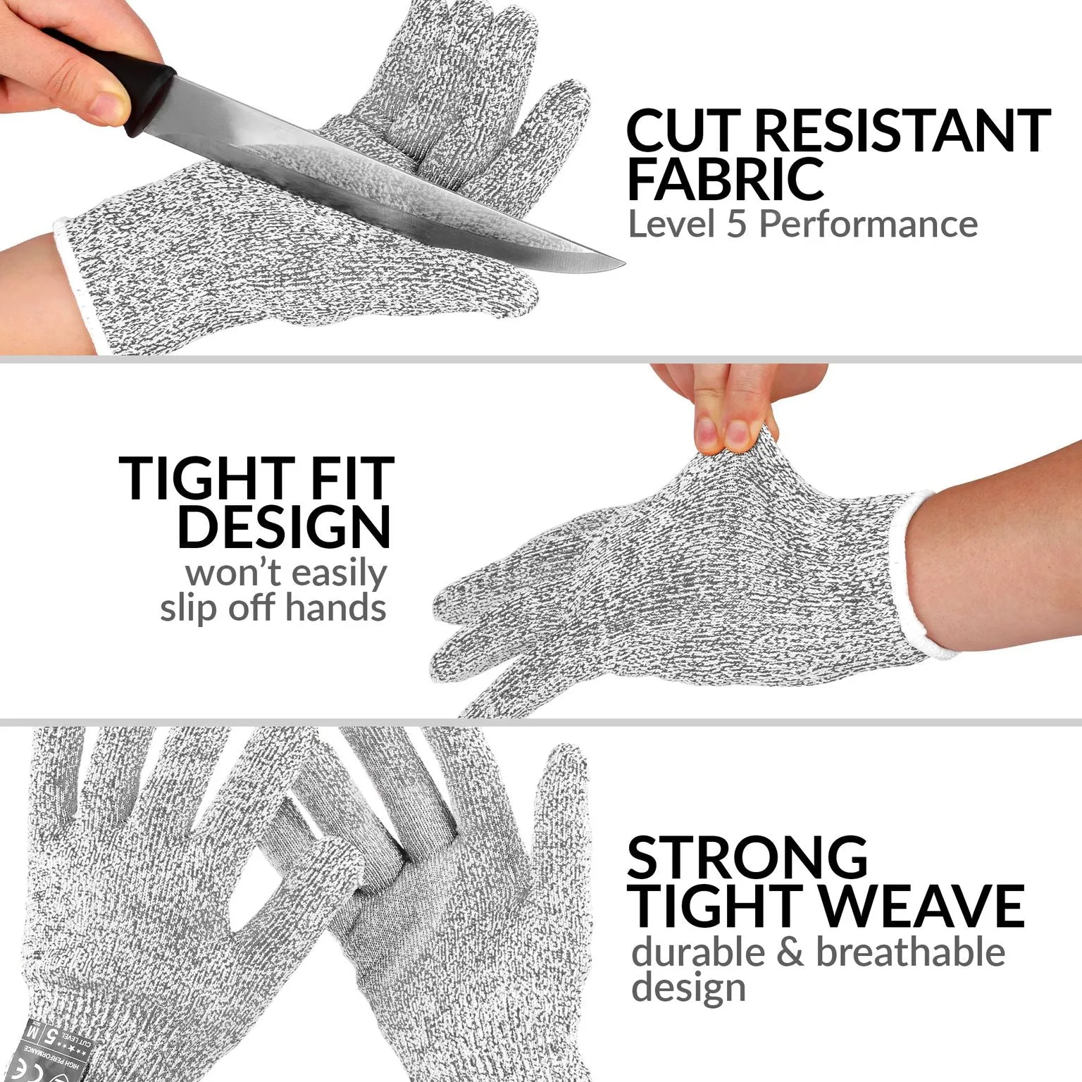 Gants de protection moyenne contre les coupures de qualité alimentaire niveau 5 chaussures ecco