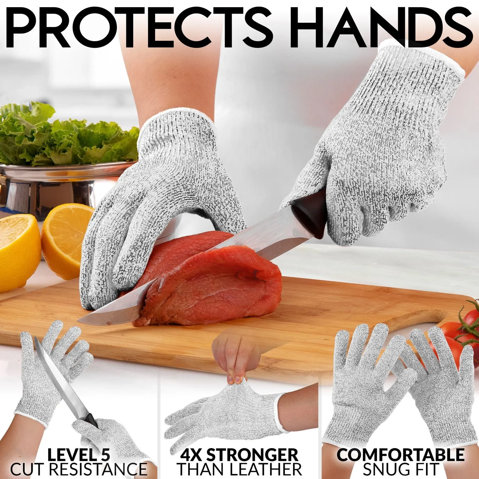 Gants de protection moyenne contre les coupures de qualité alimentaire niveau 5 chaussures ecco